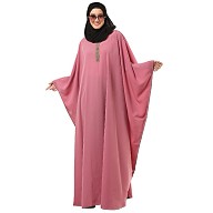 Kaftan with fashionable buttons- Puce Pink